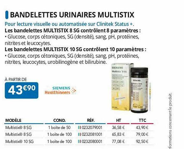 bandelettes urinaires multistix