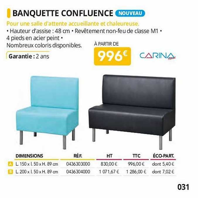 banquette confluence carina