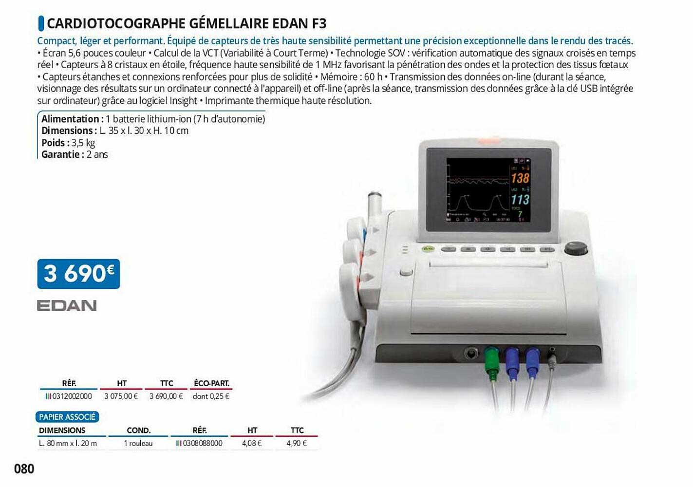 cardiotocographe gémellaire edan f3