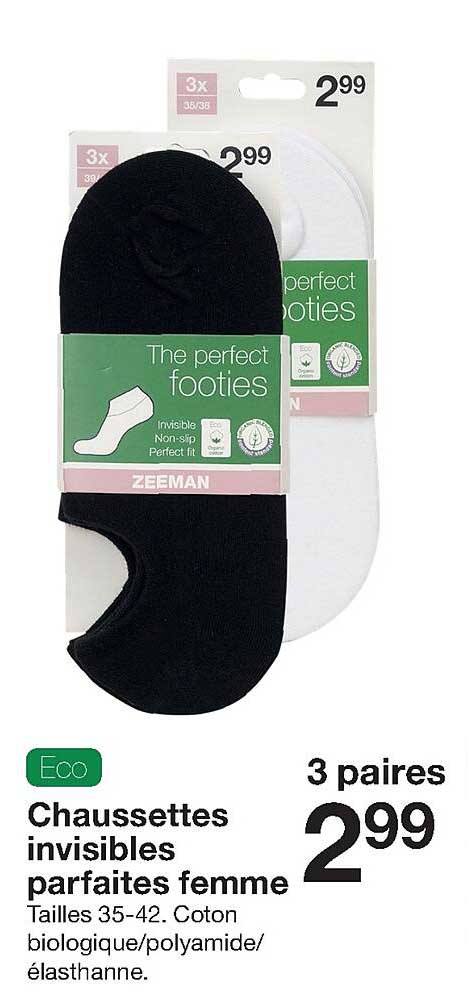 chaussettes invisibles parfaites femme