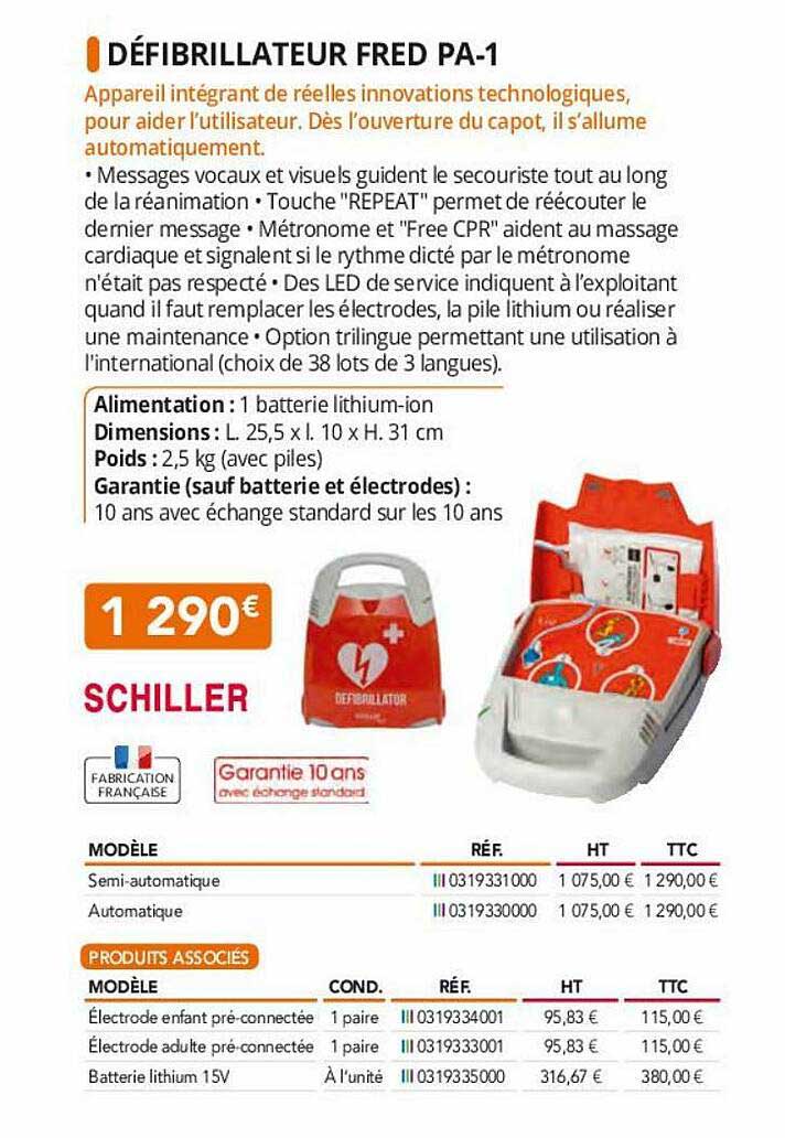 défibrillateur fred pa-1 schiller