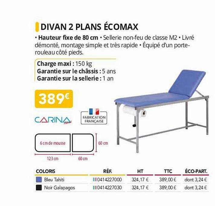 divan 2 plans écomax carina