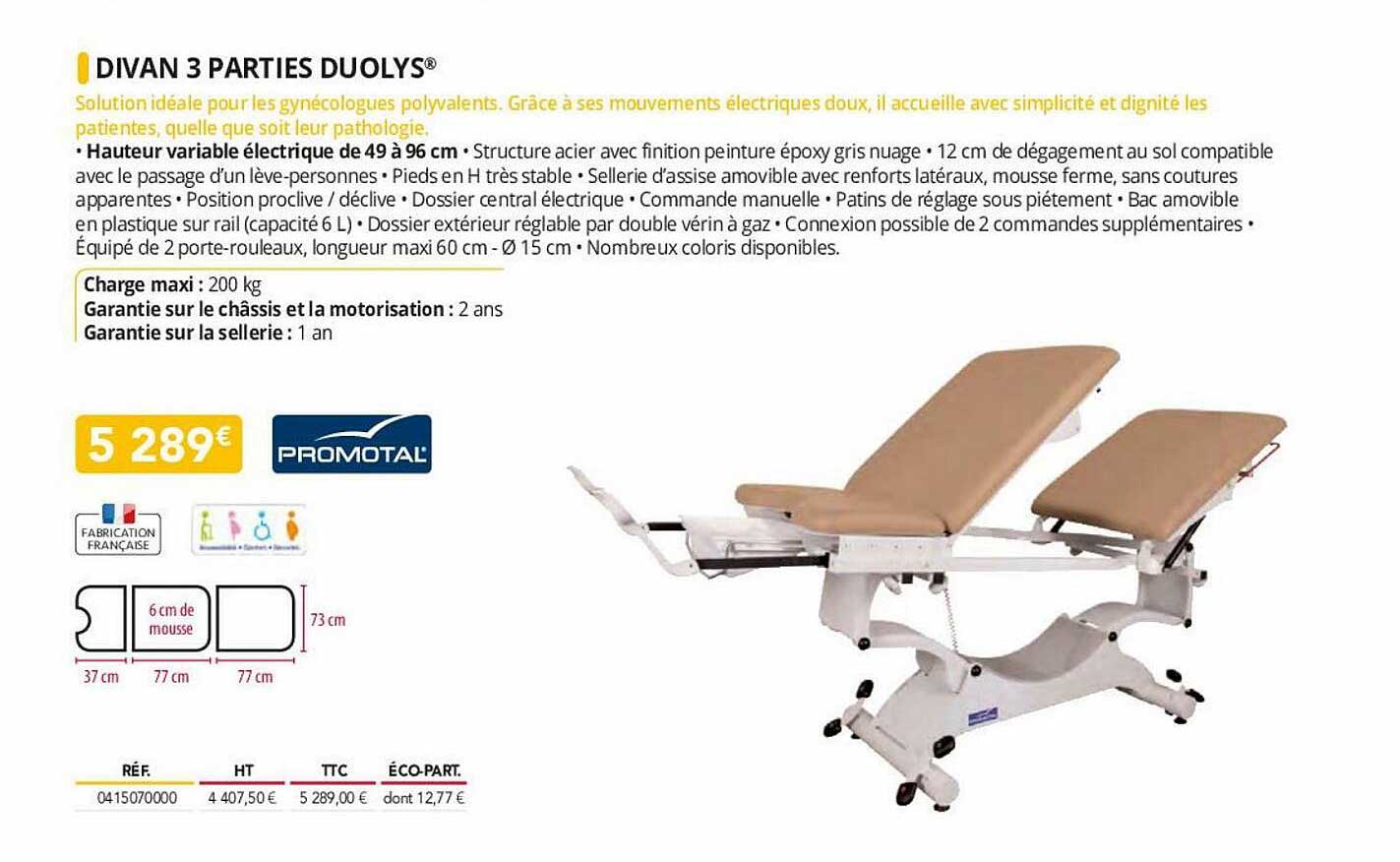 divan 3 parties duolys promotal