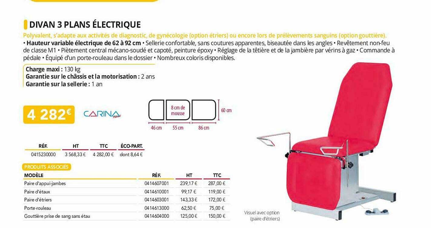 divan 3 plans électrique carina