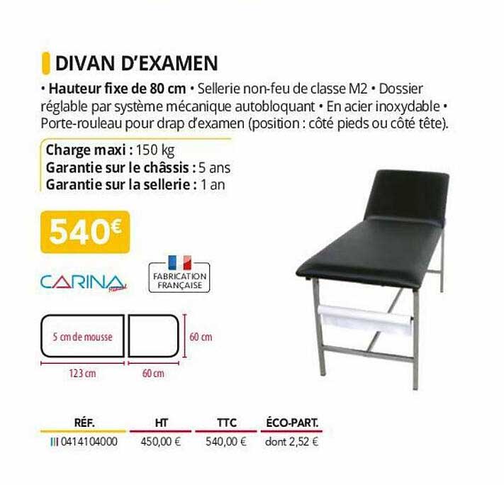 divan d'examen carina