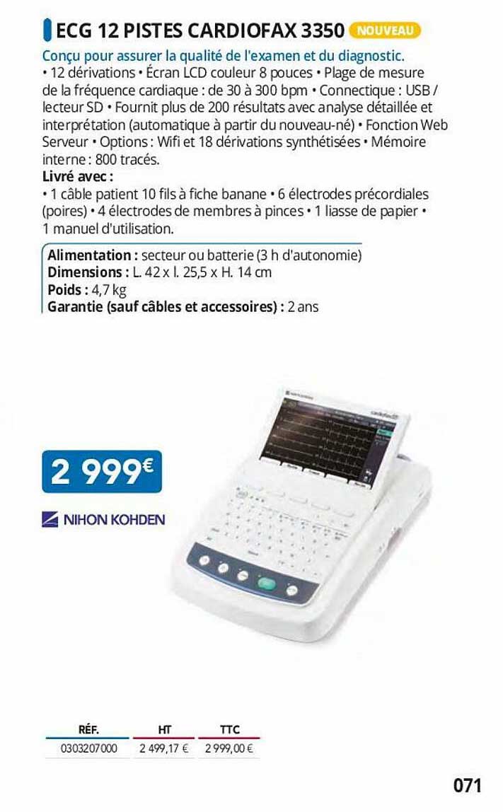 ecg 12 pistes cardiofax 3350