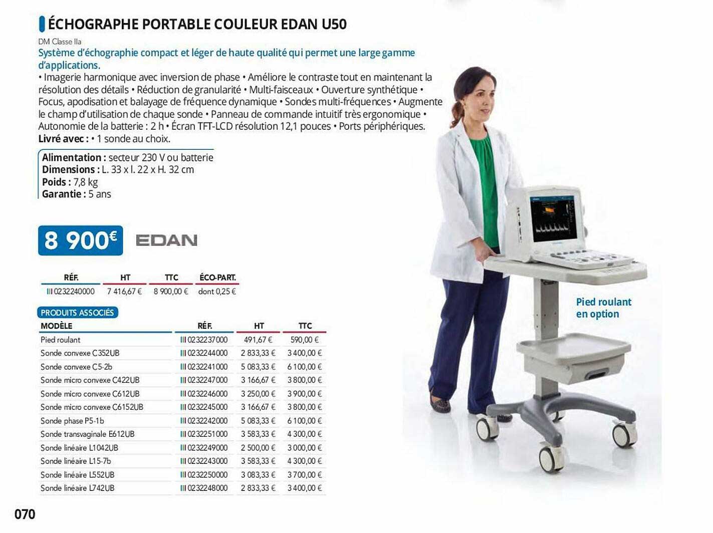 échographe portable couleur edan u50