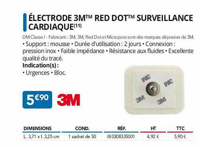électrode 3m red dot surveillance cardiaque