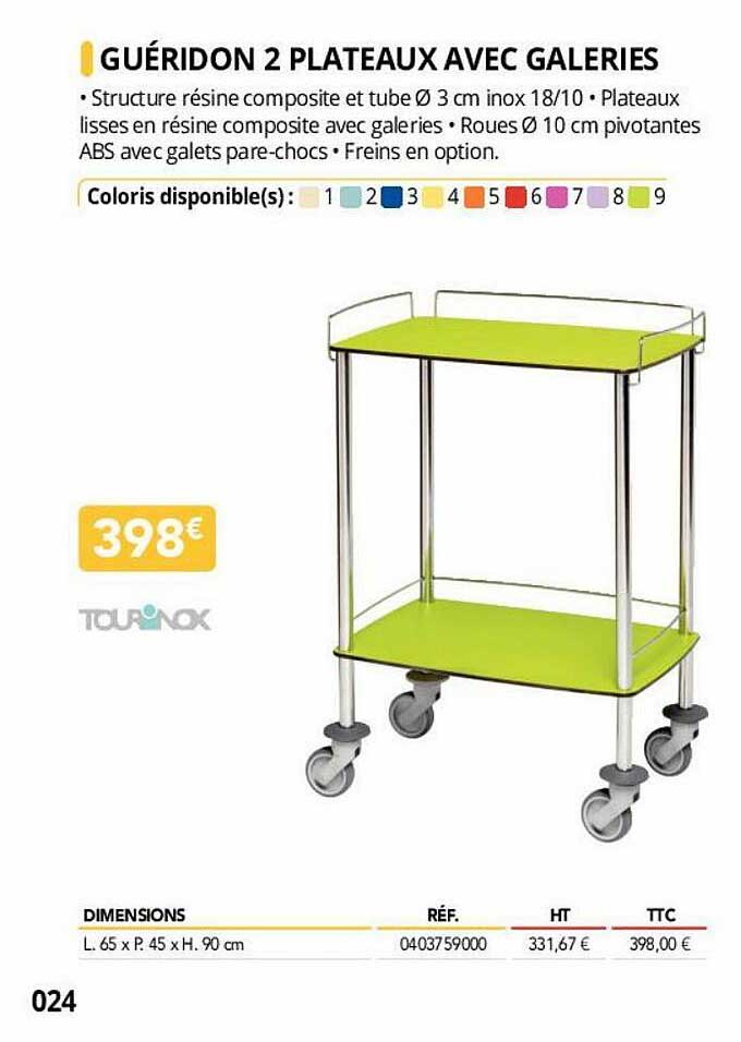 guéridon 2 plateaux ave galeries