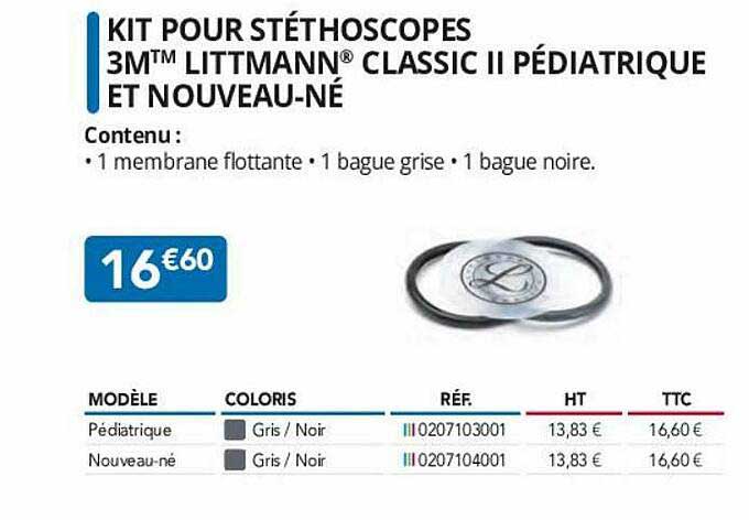 Kit Pour Stéthoscopes 3m Littmann Classic II Pédiatrique Et Nouveau-né