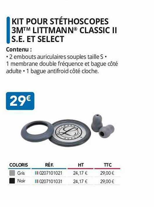 kit pour stéthoscopes 3m littmann classic II s.e. et select