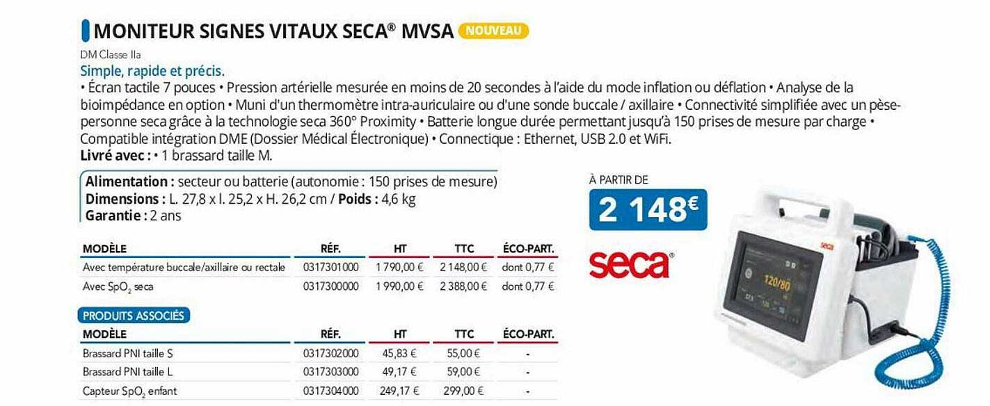 moniteur signes vitaux seca mvsa