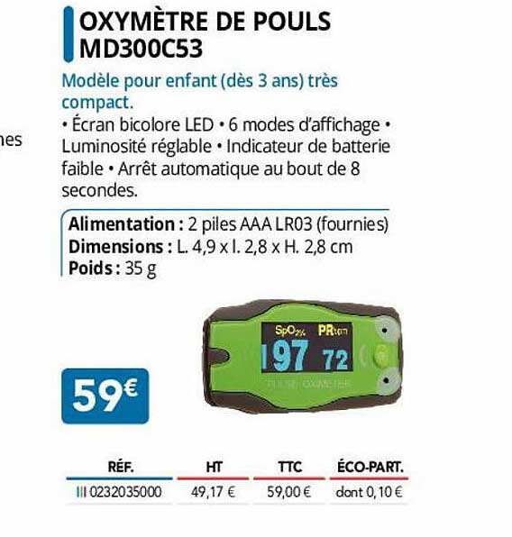 oxymètre de pouls md300c53