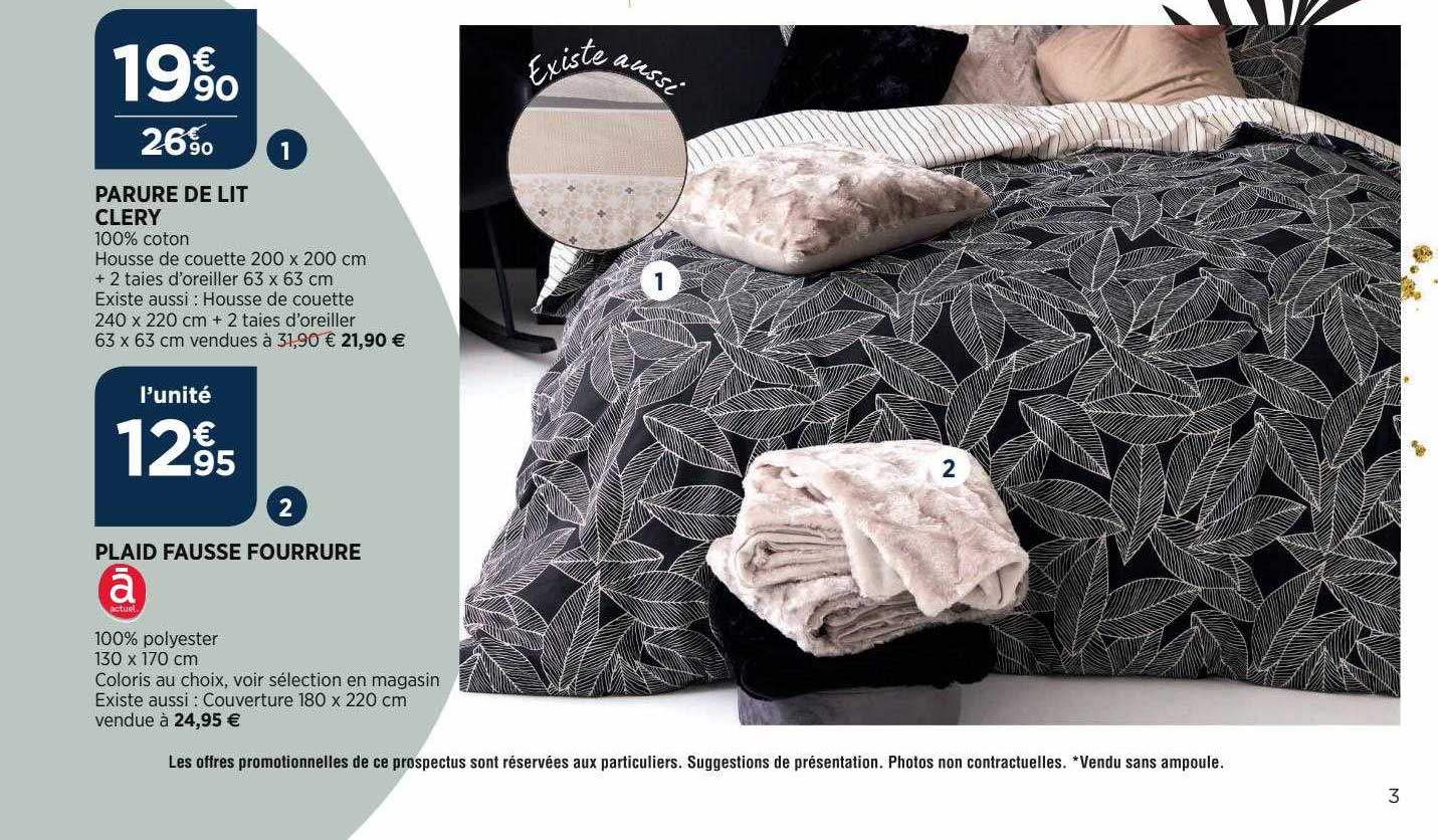 parure de lit clery, plaid fausse fourrure