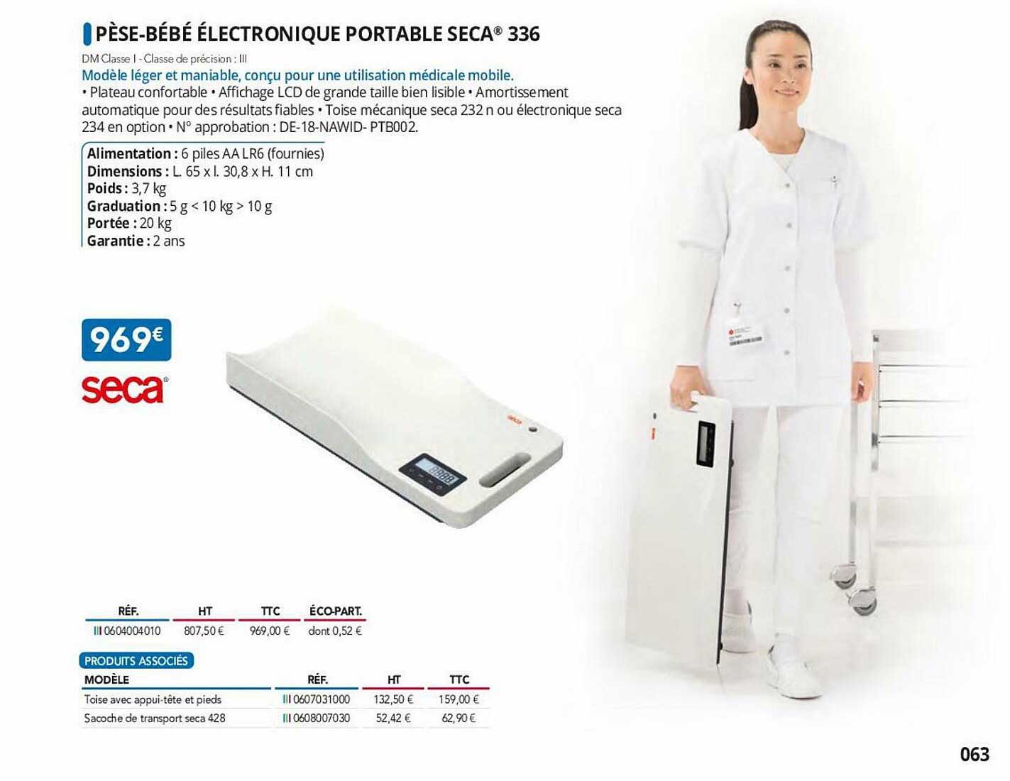 pèse-bébé électronique portable seca 336