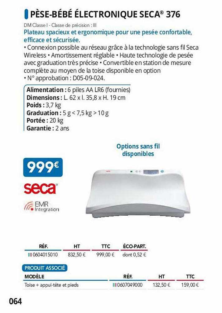 pèse-bébé électronique seca 376