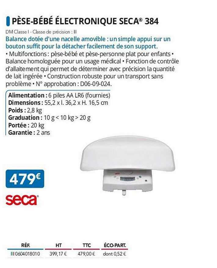 Pèse-bébé électronique Seca 384