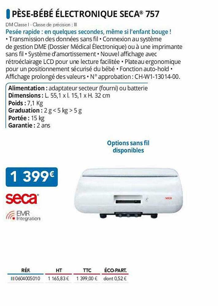 pèse-bébé électronique seca 757