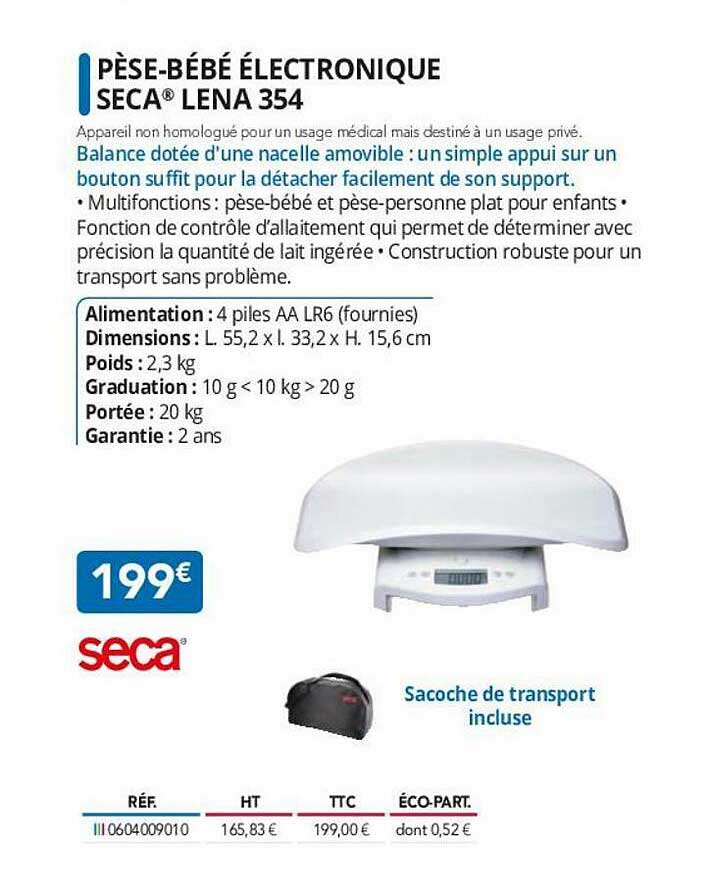 pèse-bébé électronique seca lena 354