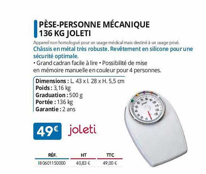 pèse-personne mécanique 136 kg joleti