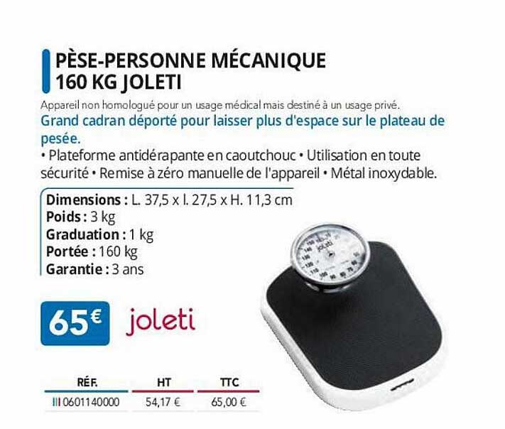 pèse-personne mécanique 160 kg joleti