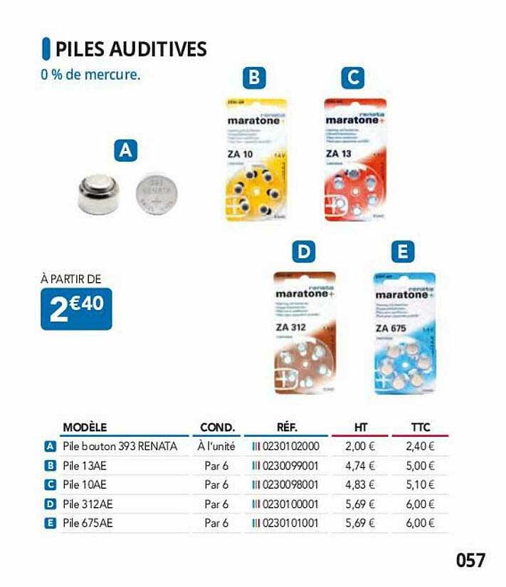 piles auditives maratone