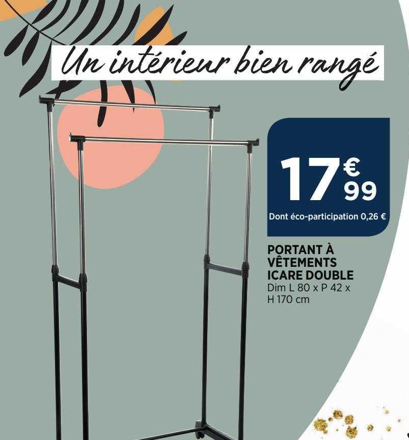 portant à vêtements icare double