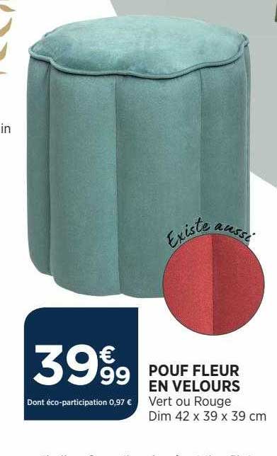 Pouf Fleur En Velours