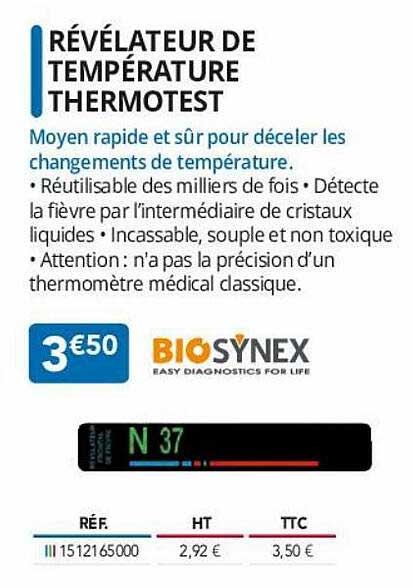 révélateur de température thermotest