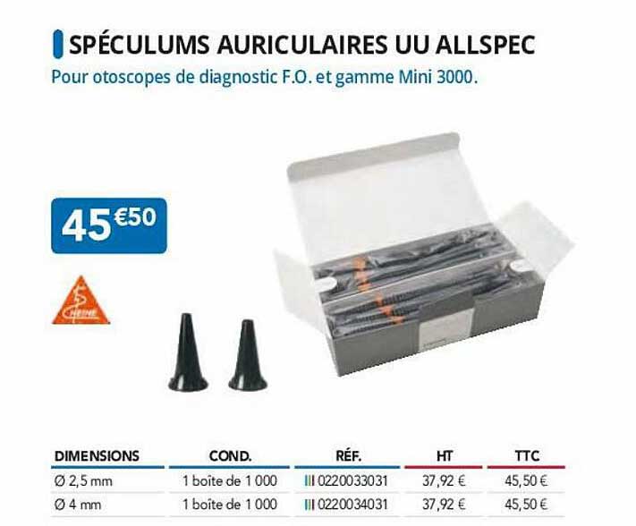 spéculums auriculaires uu allspec