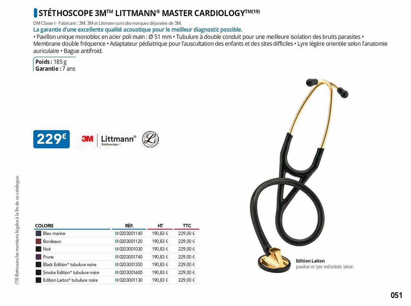 stéthoscope 3m littmann master cardiology