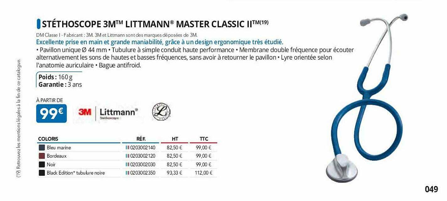 stéthoscope 3m littmann master classic II