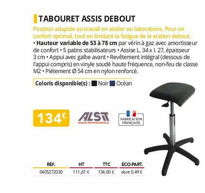 tabouret assis debout alsit