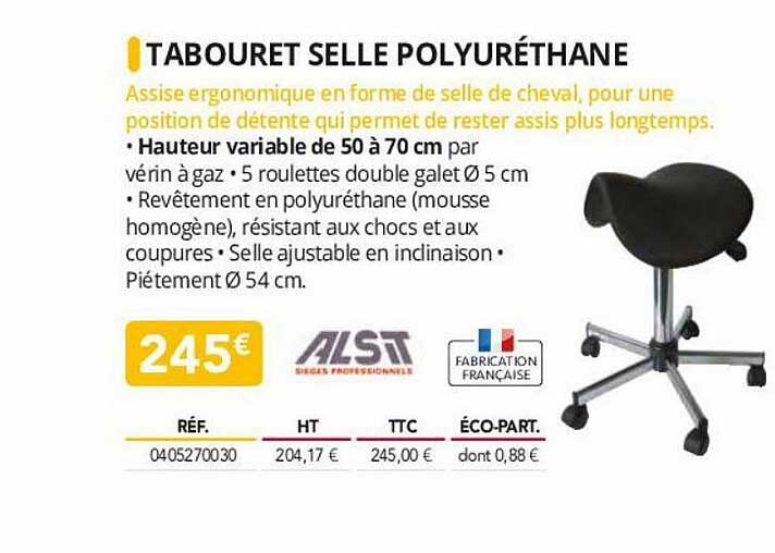 tabouret selle polyuréthane alsit
