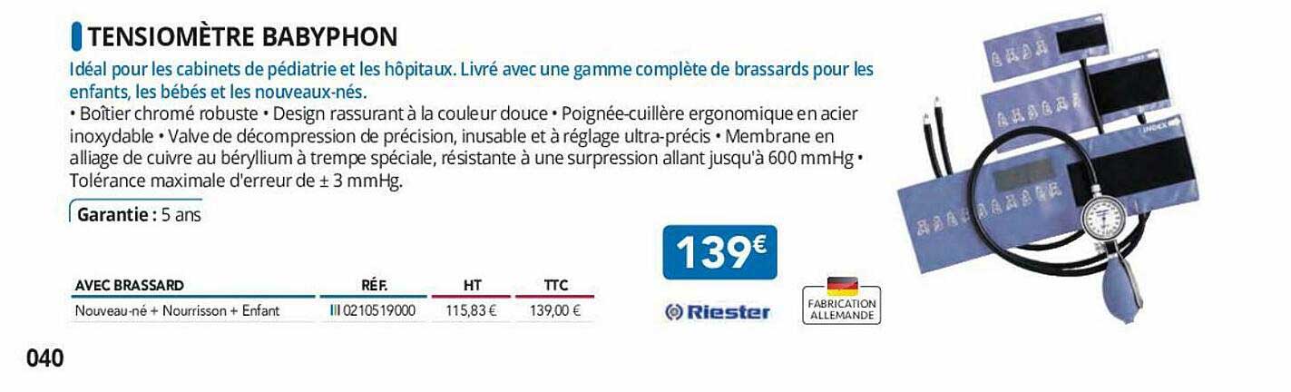 tensiomètre babyphon riester