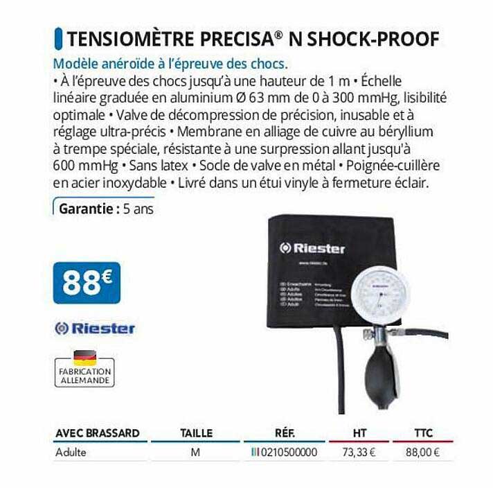 tensiomètre precisa n schock-proof riester