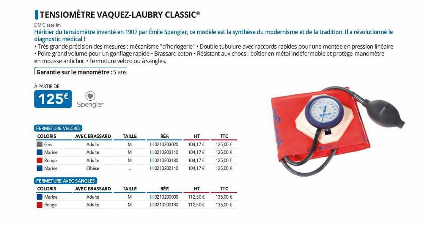 tensiomètre vaquez-laubry classic spengler