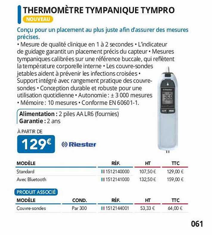 thermomètre tympanique tympro riester
