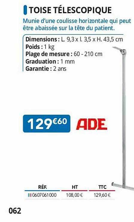 toise télescopique ade