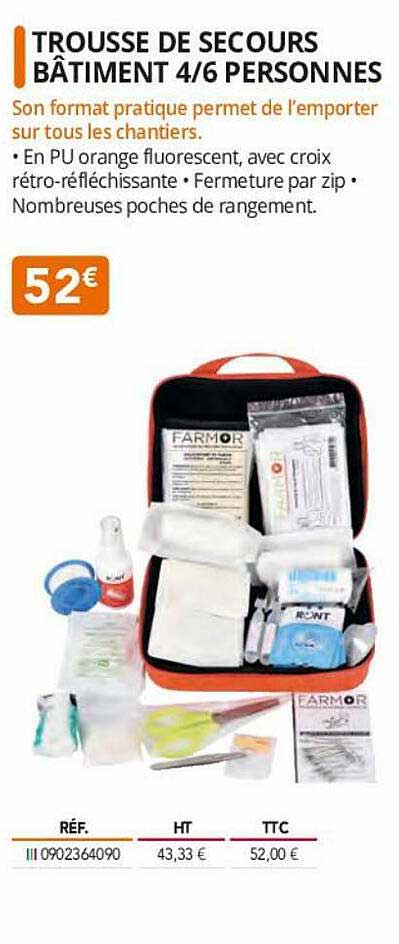 trousse de secours bâtiment 4-6 personnes