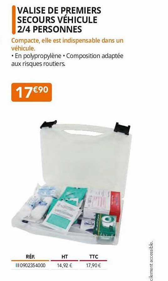valise de premiers secours véhicule 2-4 personnes
