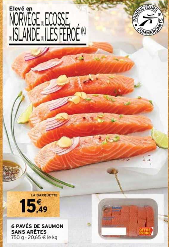 6 pavés de saumon sans arêtes