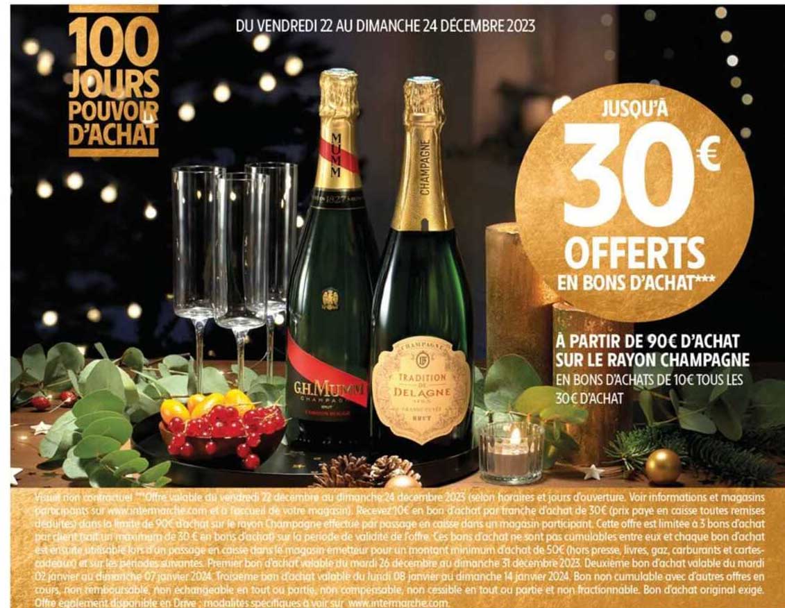 a partir de 90 c d'achat sur le rayon champagne