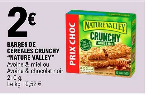 barres de céréales crunchy "nature valley"