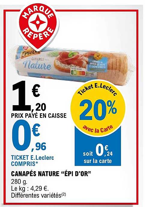 canapés nature "épi d'or"