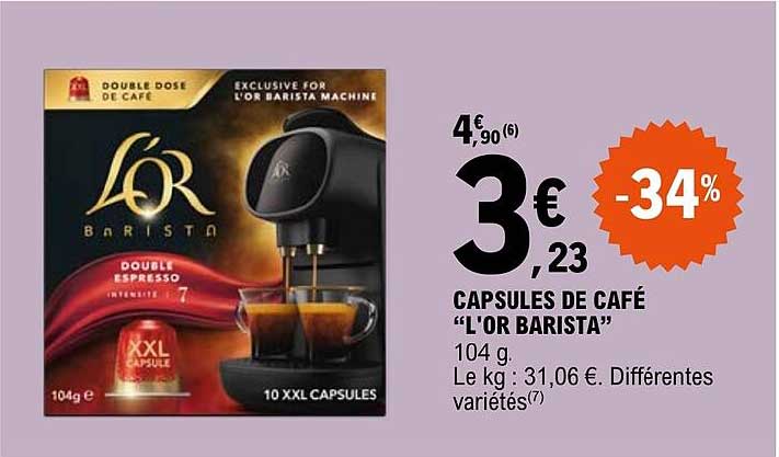 Capsules De Café "l'or Barista"