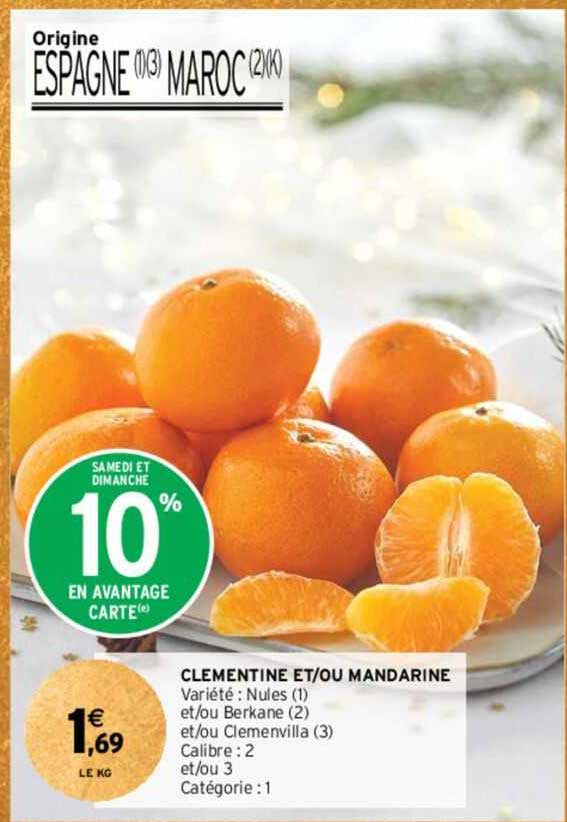 celementine et/ou mandarine