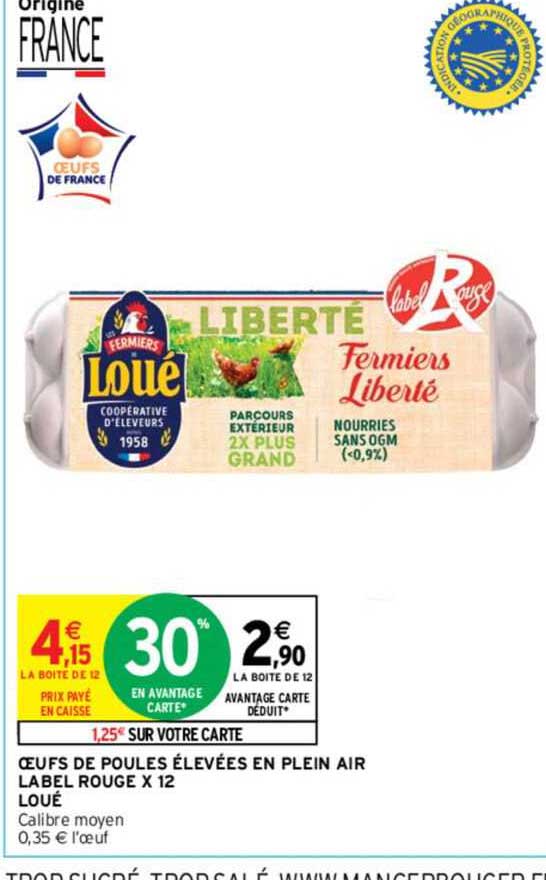 ceufs de poules elevees en plein air label rouge x 12 loue