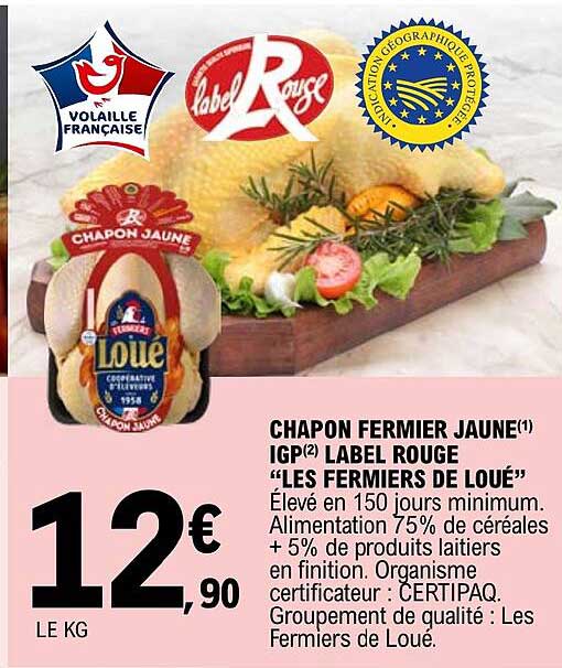 chapon fermier jaune igp label rouge "les fermiers de loué"