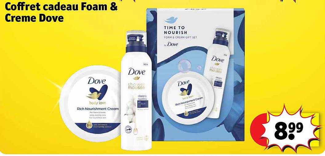 coffret cadeau foam & creme dove